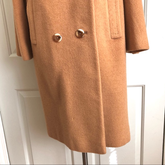 Vintage Camel Hair Pockets Double Breasted Jacket Coat Size M - Picture 6 of 14